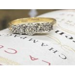 ANTIQUE 18ct GOLD 5 STONE DIAMOND RING