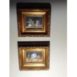 Enid Clark sm. Pair still life watercolour miniatures ,signed ,framed glazed