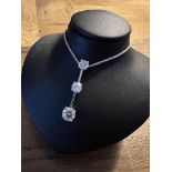 1.11CT DIAMOND PENDANT & CHAIN IN 18CT WHITE GOLD (APPROX. 17 INCHES CHAIN LENGTH)