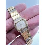 18CT ROBERGE GENEVE YELLOW GOLD AND DIAMOND SET LADIES WATCH