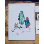 'HM The Queen' & Paddington Bear Eleanor Tomlinson Original Artwork - "Ma'amalade Sandwich"