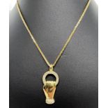 18K YELLOW GOLD NECKLACE AND 0.85CT DIAMOND PENDANT