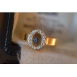 18K CHOPARD 82/3875-20 FLOATING DIAMOND / DIAMOND BEZEL RING