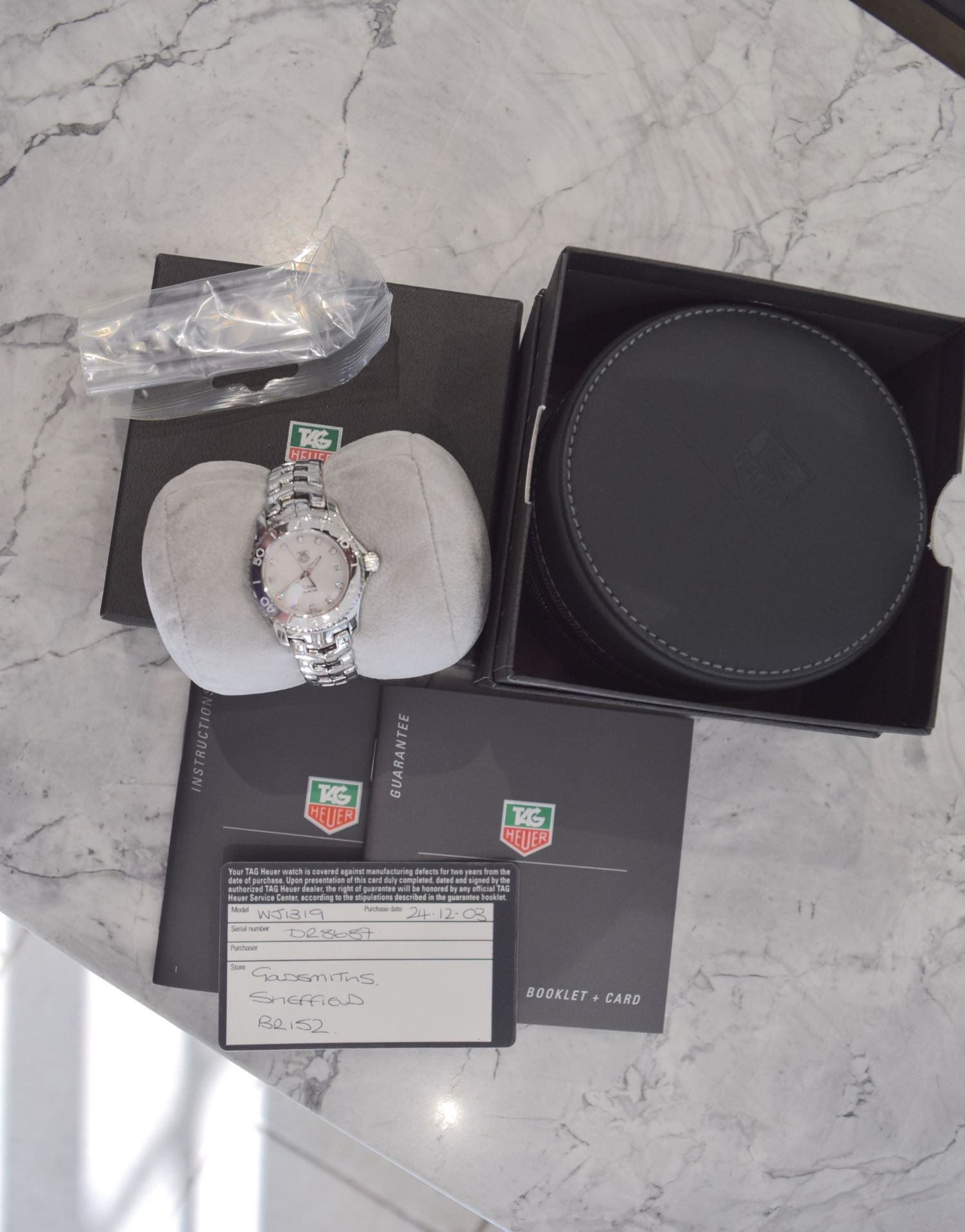 TAG HEUER BEAUTIFUL LADIES DIAMOND SET MOTHER OF PEARL DIAL WATCH (BOX, CARD, TAG, BOOKLETS ETC) - Image 2 of 6