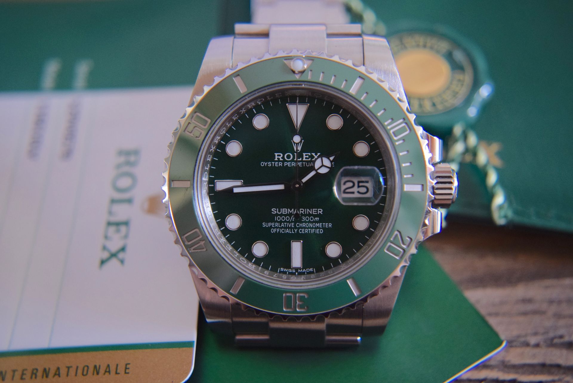 2020 LAST EDITION ROLEX "HULK" REF 116610LV SUBMARINER - BOX/ CARD/ BOOKLETS/ TAG/ VALUATION ETC - Image 3 of 10