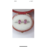 9K YELLOW GOLD PINK SAPPHIRE EARRINGS - APPROX. 0.70CT (WITH CERTIFICATE CARD)