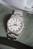 ROLEX AIRKING REF 14000 - STAINLESS STEEL / WHITE DIAL (COMPLETE WITH WATCH REGISTER CERTIFICATE)