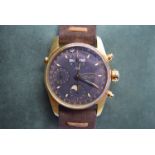 18K YELLOW GOLD EBERHARD & CO. NAVY MASTER REF. 30030 - C (BLACK DIAL)