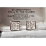 18CT WHITE GOLD 1.00CT (CARAT) DIAMOND VS / G/H (PRINCESS CUTS) EARRINGS / EAR STUDS