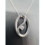 0.20CT DIAMOND PENDANT & NECKLACE IN 18K WHITE GOLD