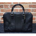 COACH NEW YORK BLACK LEATHER/ BRASS LAPTOP / DOCUMENT BAG (HOLDALL) - AS NEW WITH COACH LEATHER TAG