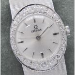 ROYAL-ESQUE 18CT WHITE GOLD 1.00CT DIAMOND OMEGA LADIES COCKTAIL WATCH (22MM X 27MM CASE SIZE)