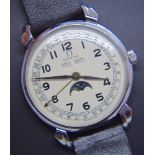 OMEGA MANUAL WIND MOONPHASE WATCH - HALLMARKED OMEGA WATCH CO. / 623846 - MOVEMENT 715 / 37045922