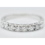 *DIAMOND* £2,250 18CT WHITE GOLD 0.60CT HALF ETERNITY RING - BOX & VALUATION / CERTIFICATE