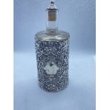 HALLMARKED SILVER SCENT BOTTLE - 5" TALL - 2" DIAMETER