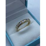 9ct GOLD TANZANITE & DIAMOND ETERNITY RING