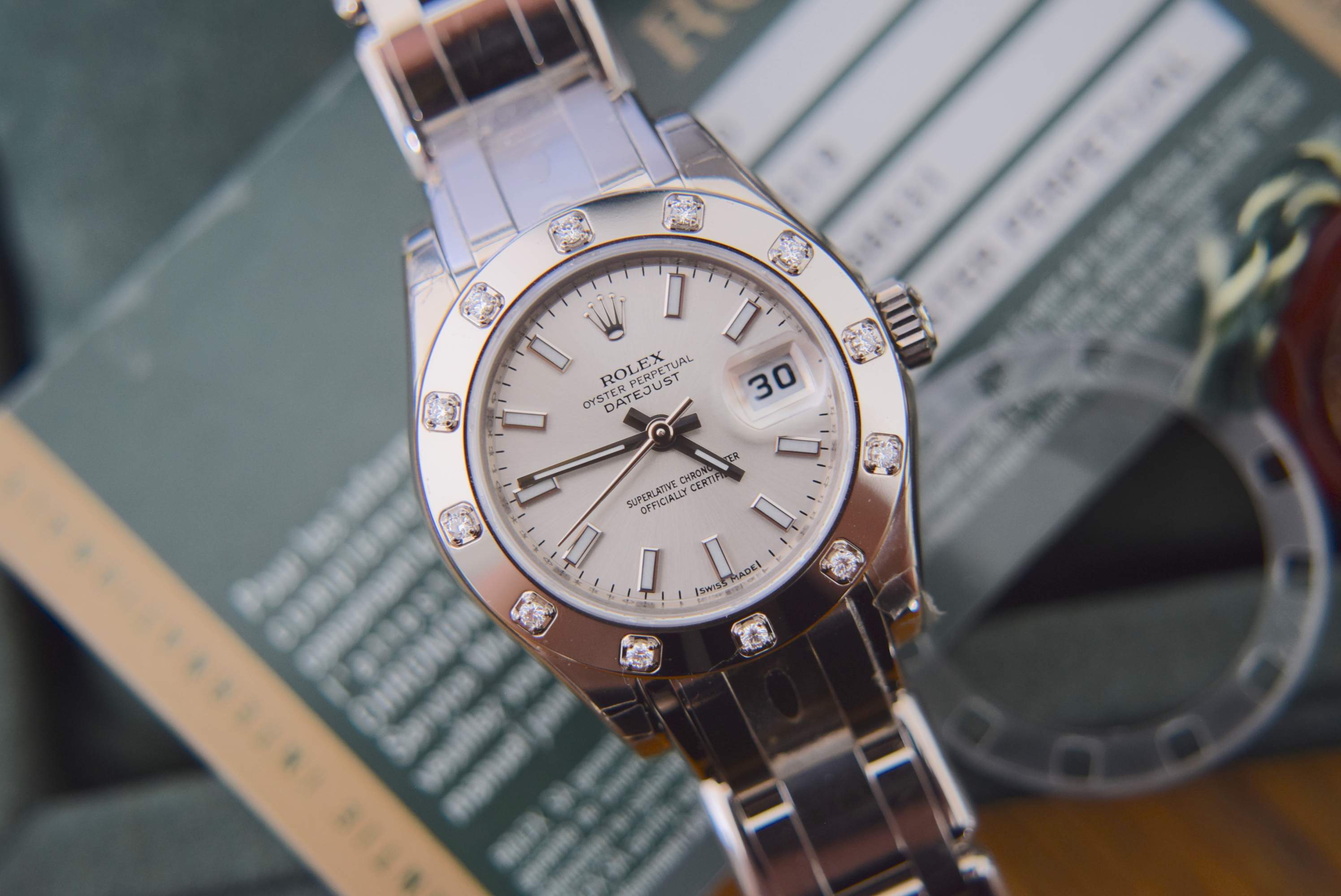 BEAUTIFUL UNWORN & STICKERED ROLEX DIAMOND 'PEARLMASTER' - FULL 18K WHITE GOLD (CERT CARD ETC.)