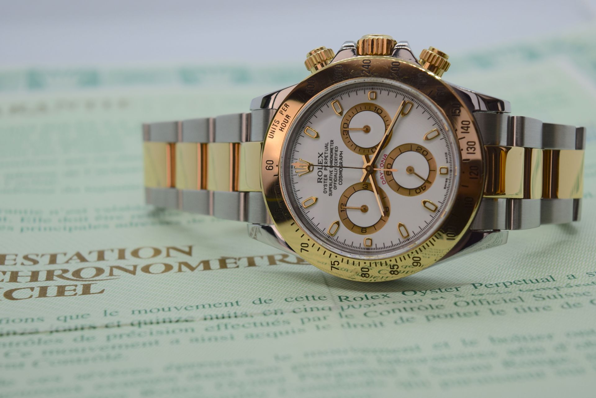 ROLEX DAYTONA REF. 116523 (K SERIES) 18K YELLOW GOLD & STEEL - COMPLETE WITH ORIGINAL CERTIFICATE - Image 3 of 9