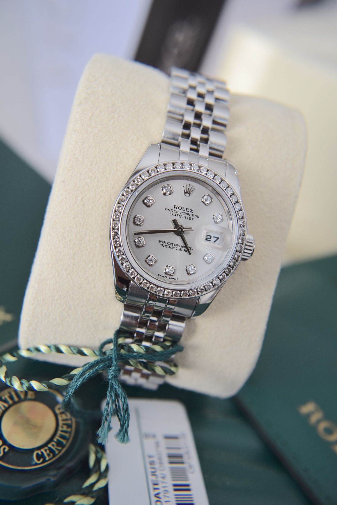 *STUNNING* DIAMOND ROLEX DATEJUST 26' REF. 179174 - 18CT WHITE GOLD & STEEL (BOX & ACCESSORIES ETC) - Image 15 of 22