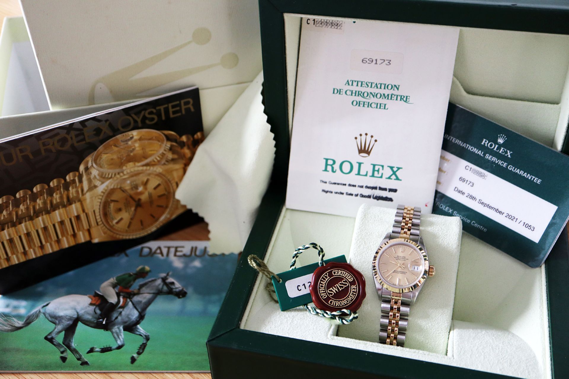 ROLEX DATEJUST 18K / STEEL REF. 69173 *CHAMPAGNE* - FULL SET WITH CERTIFICATE, BOX & TAGS ETC - Image 5 of 9