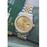 ROLEX DATEJUST REF. 116233 36MM CHAMPAGNE DIAL & DIAMOND SET BEZEL (M SERIAL) WITH WARRANTY CARD