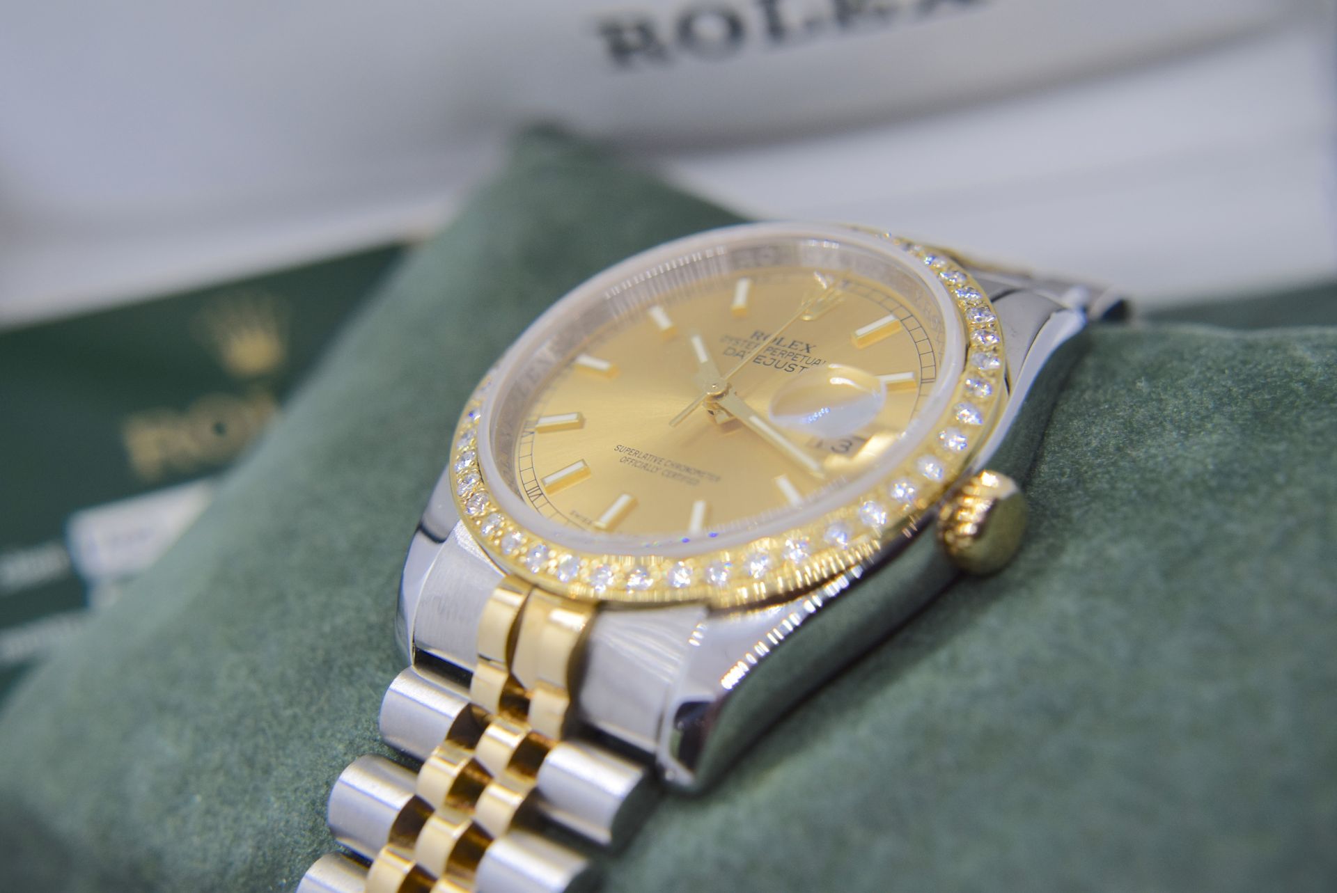 ROLEX DATEJUST REF. 116233 36MM CHAMPAGNE DIAL & DIAMOND SET BEZEL (M SERIAL) WITH WARRANTY CARD - Image 4 of 5