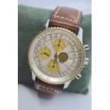 BREITLING 18K YELLOW GOLD & STEEL NAVITIMER "PATROUILE DE FRANCE" REF. D13022