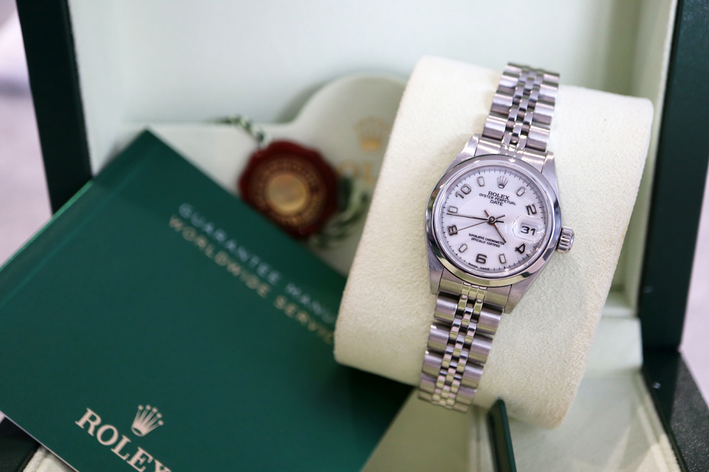 ROLEX DATEJUST REF. 79240 / OYSTER DATE 26MM LADIES STEEL MODEL - WHITE ARABIC NUMERAL DIAL - Bild 9 aus 9