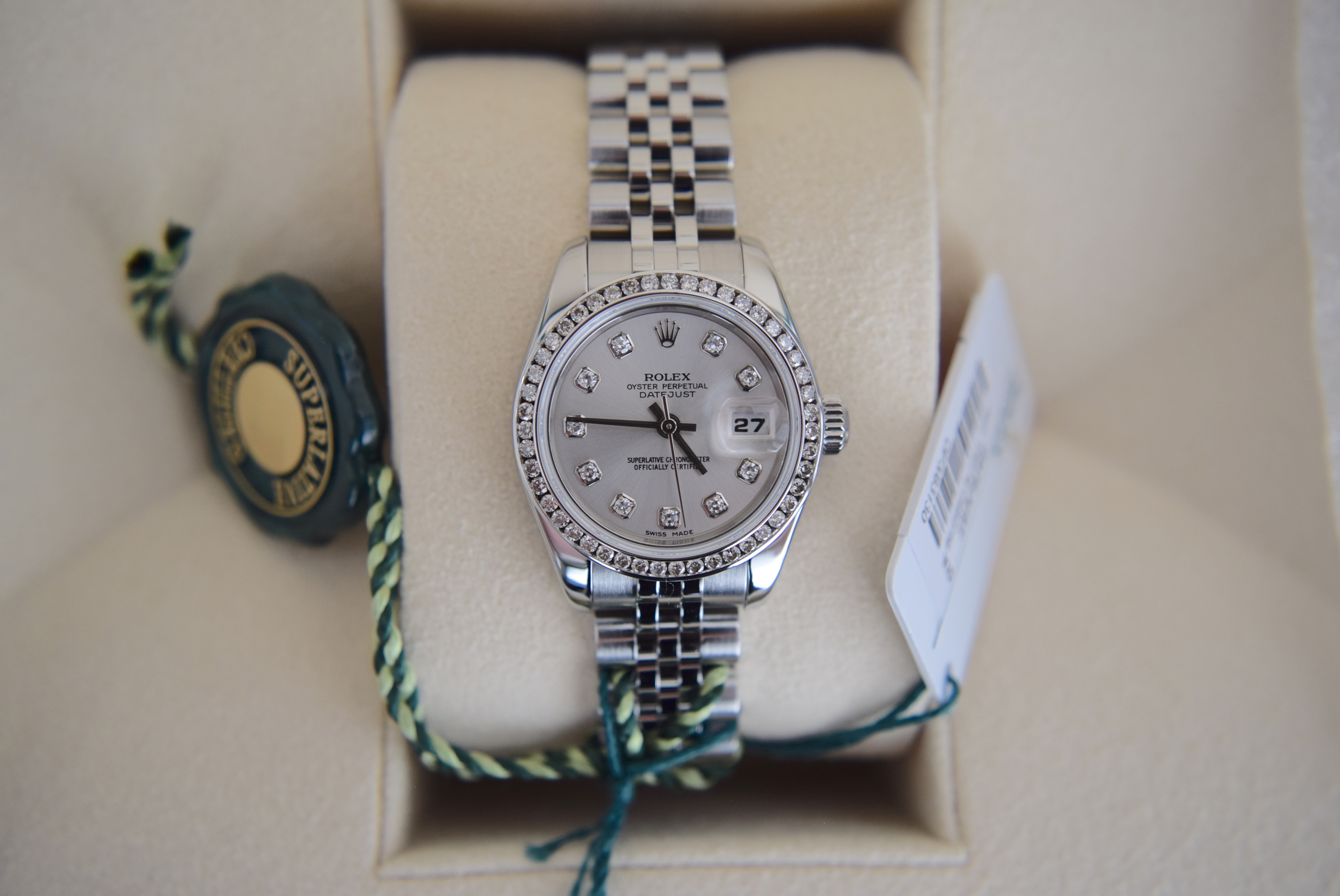 *STUNNING* DIAMOND ROLEX DATEJUST 26' REF. 179174 - 18CT WHITE GOLD & STEEL (BOX & ACCESSORIES ETC) - Image 5 of 22