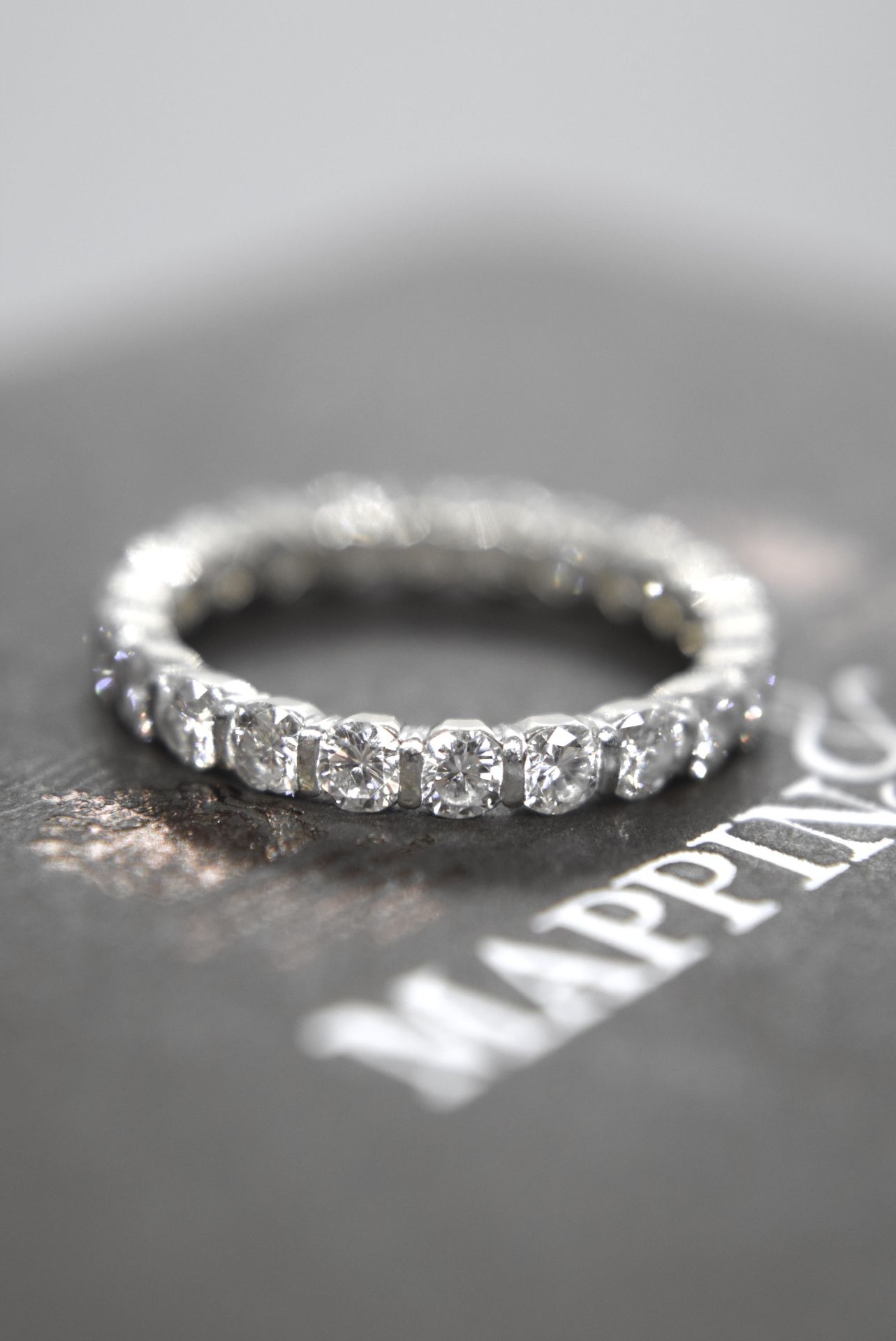 2.20CT DIAMOND FULL ETERNITY RING IN 18K WHITE GOLD (SIZE M) - APPROX. VS-G QUALITY