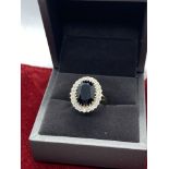 9ct GOLD 6.00ct SAPPHIRE & DIAMOND RING