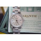 ROLEX VS DIAMOND SET DATEJUST (CERTIFICATED) - MENS REF. 15200 - T SERIAL STAINLESS STEEL MODEL -