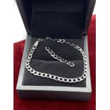 9K WHITE GOLD CURB BRACELET (15.5CM) WITH 9 SPARE CURB LINKS