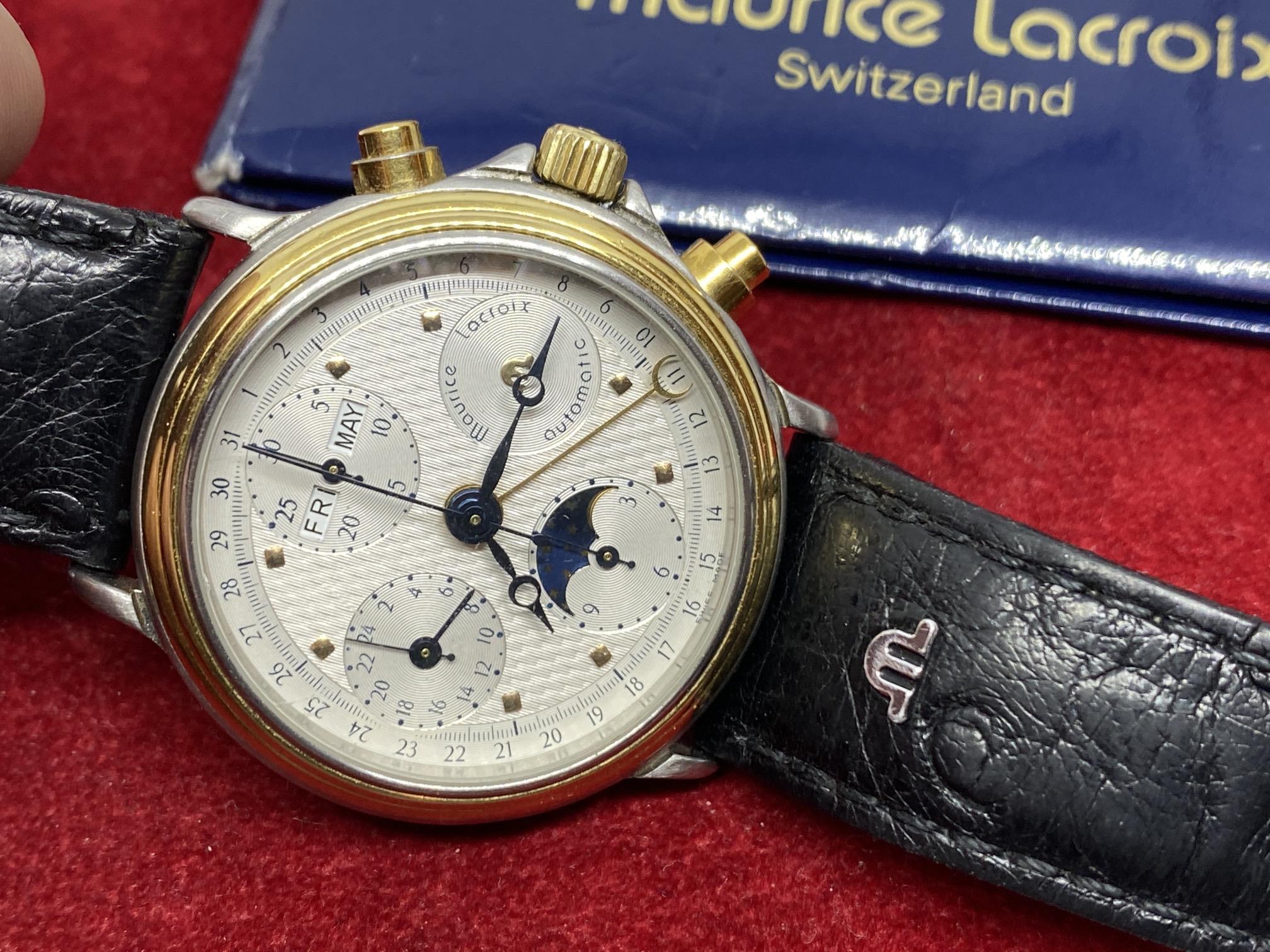 MAURICE LACROIX MOONPHASE, PERPETUAL CALENDAR WATCH WITH PAPERS - Image 3 of 8