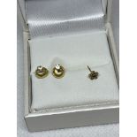 3 GOLD COLOURED EARRINGS TESTED AS 18ct GOLD ( 1 PAIR & 1 ODD)