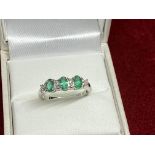 18ct WHITE GOLD MAJESTIC EMERALD & DIAMOND RING