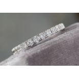 950 PLATINUM DIAMOND HALF ETERNITY RING - 0.60CT