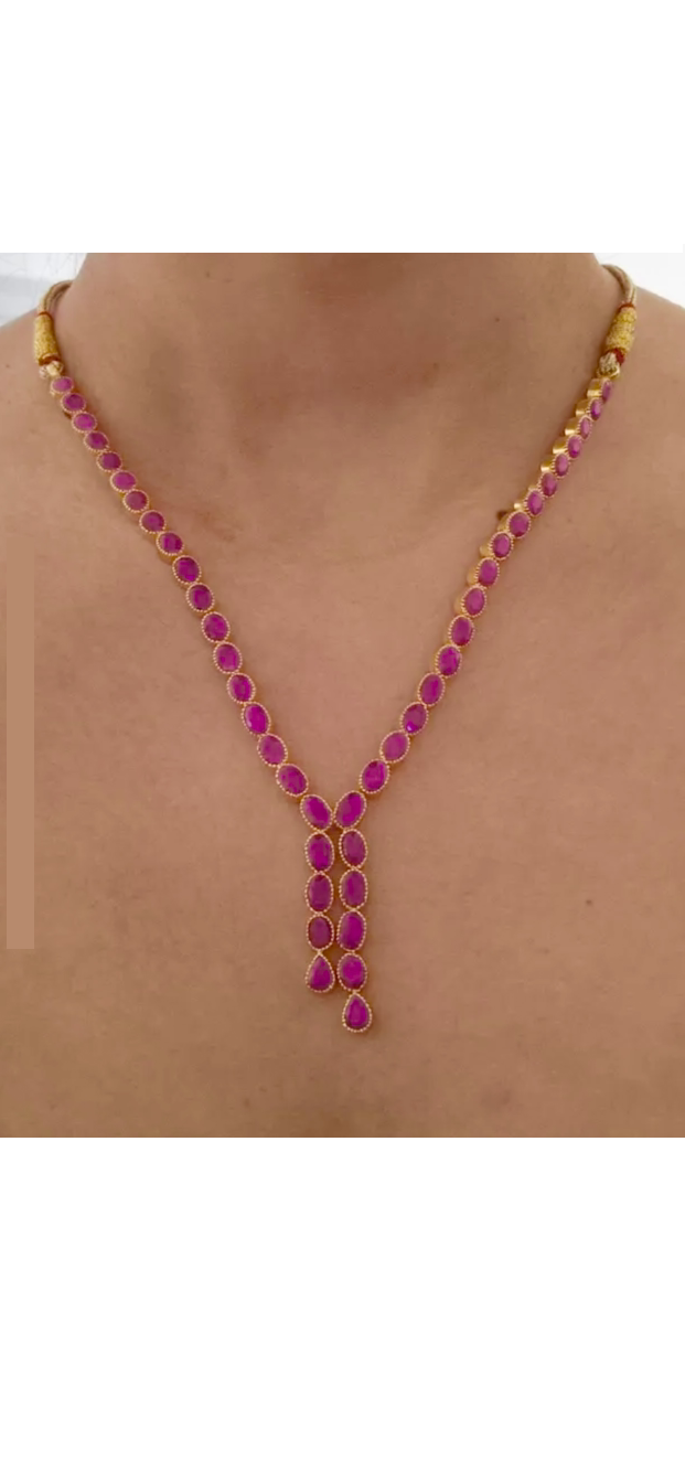 STUNNING 22ct YELLOW GOLD 20.00+ CARATS OF RUBY NECKLACE