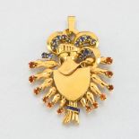 MELLERIO dits MELLER Brooch pendant with coat of arms. In yellow 18-carat gold. Ecu crowned by a