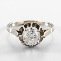 Solitaire of approximately one carat In white 18-carat gold, set with a brilliant-cut diamond 6.6 mm