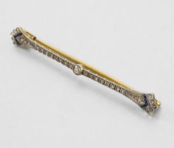 LATE 19TH CENTURY WORK. Brooch in gold and diamonds In yellow and white 18-carat gold, set in the