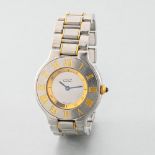 CARTIER Must 21 ladies' watch by Cartier Ladies' wristwatch in two-tone steel Must 21 model by