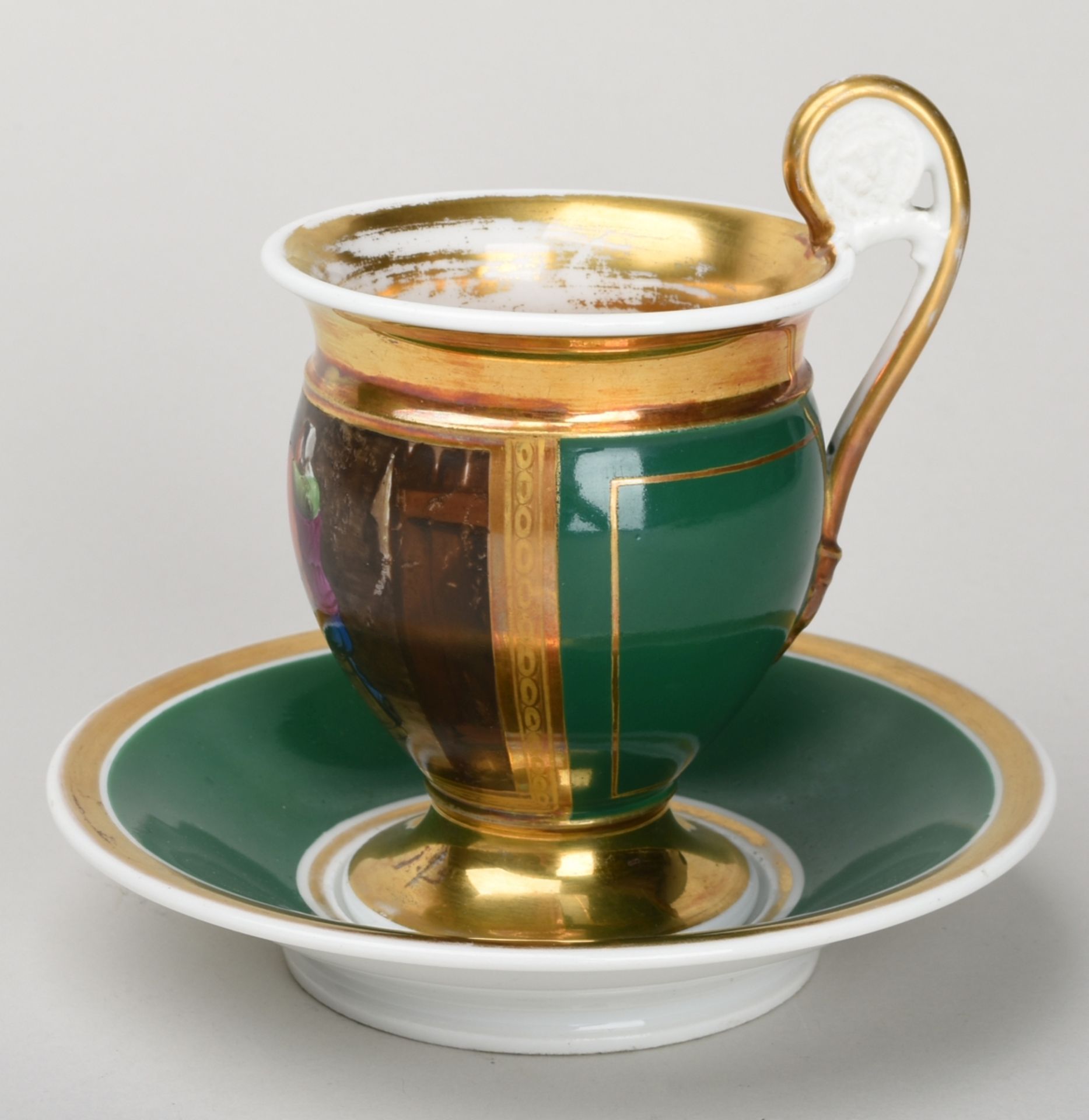 Biedermeier-Sammeltasse mit Untertasse - Bild 3 aus 6