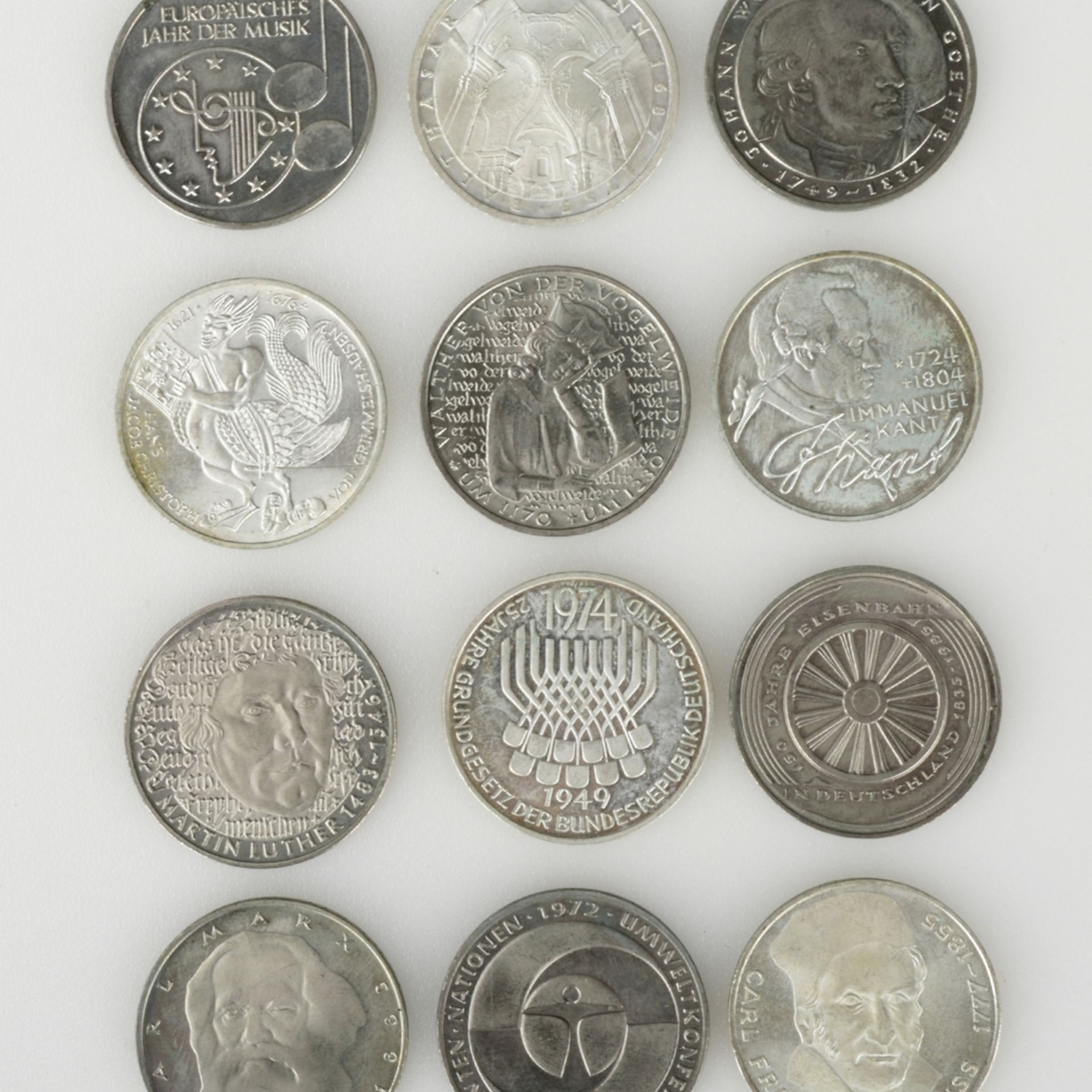 Konvolut 5 Mark-Gedenkmünzen BRD