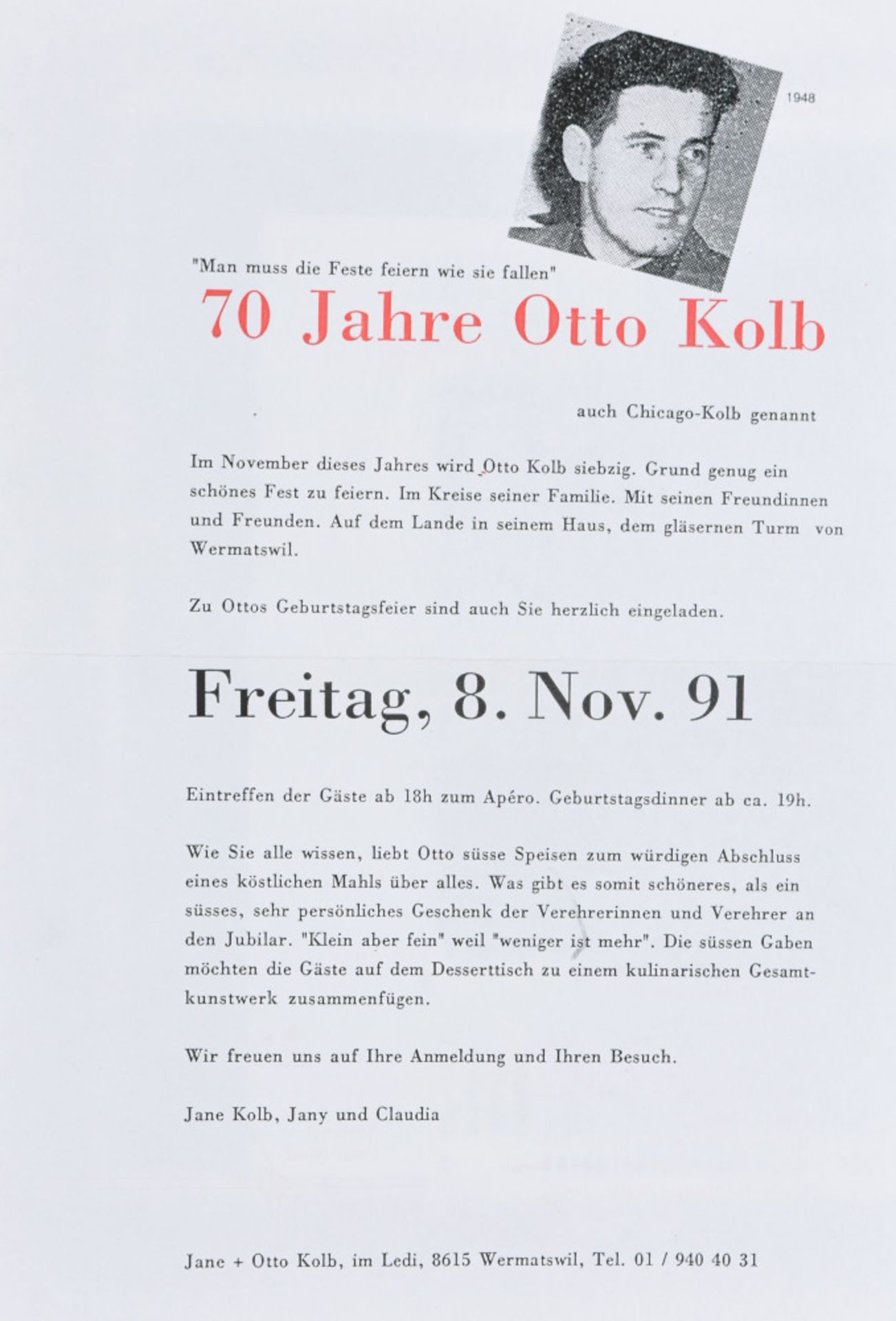 Kolb, Otto (1921 Schaffhausen - 1996 Wematswil) - Bild 3 aus 9