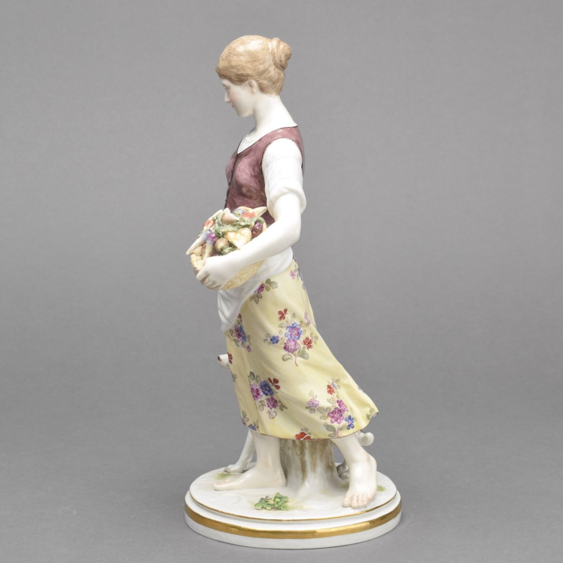 Jugendstil-Figurenpaar Landmädchen und Gänsemagd - Image 6 of 8