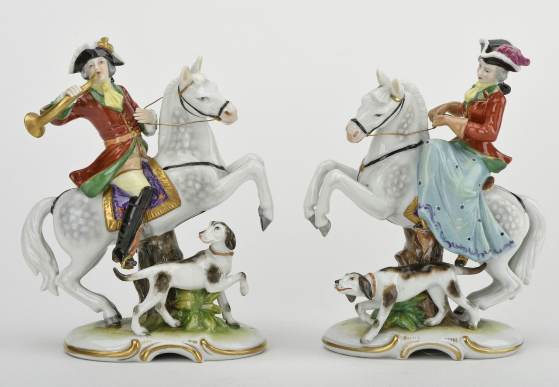 Paar Reiterfiguren - Image 2 of 6