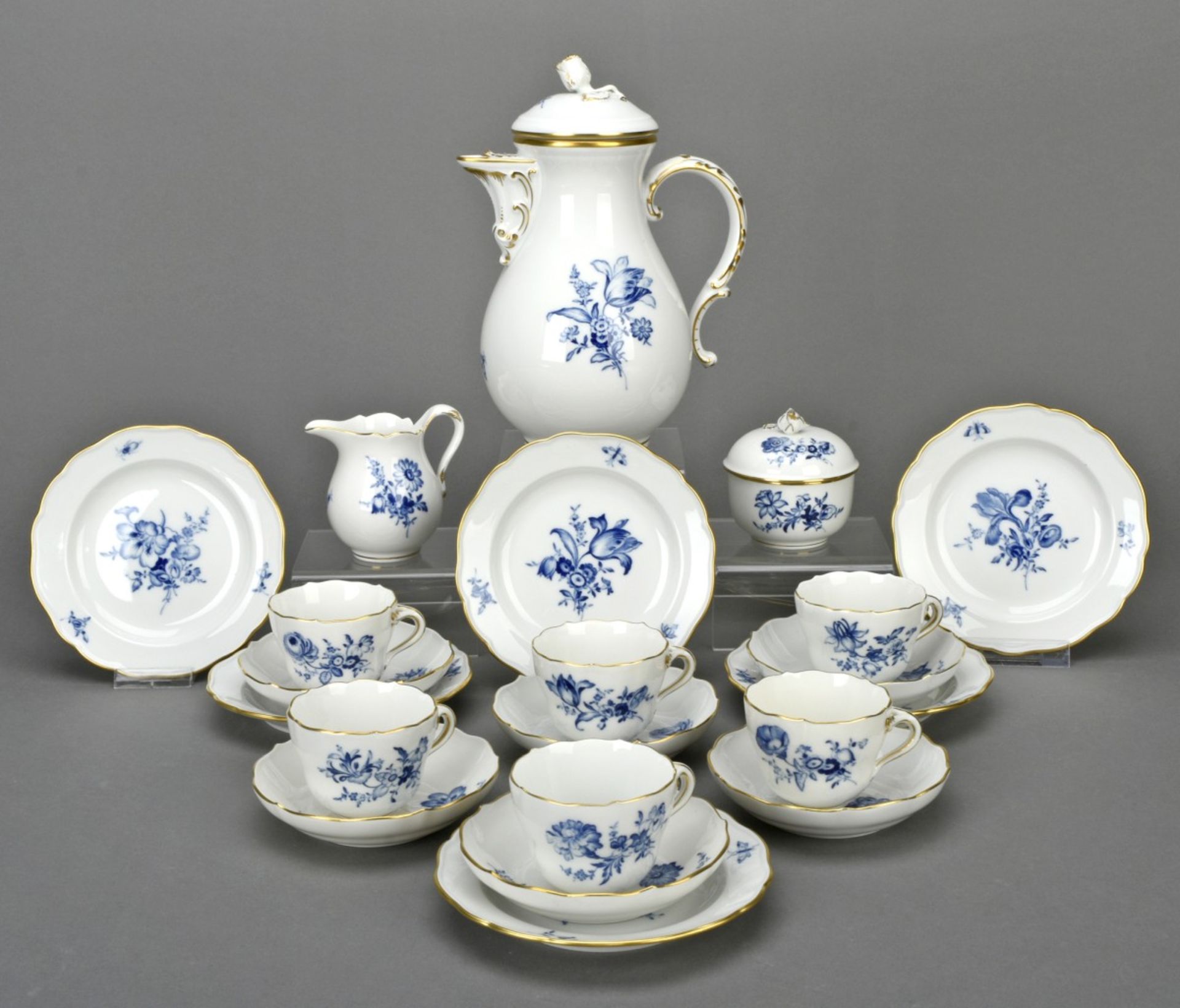 Mokkaservice Meissen Blaue Blume - Image 2 of 8