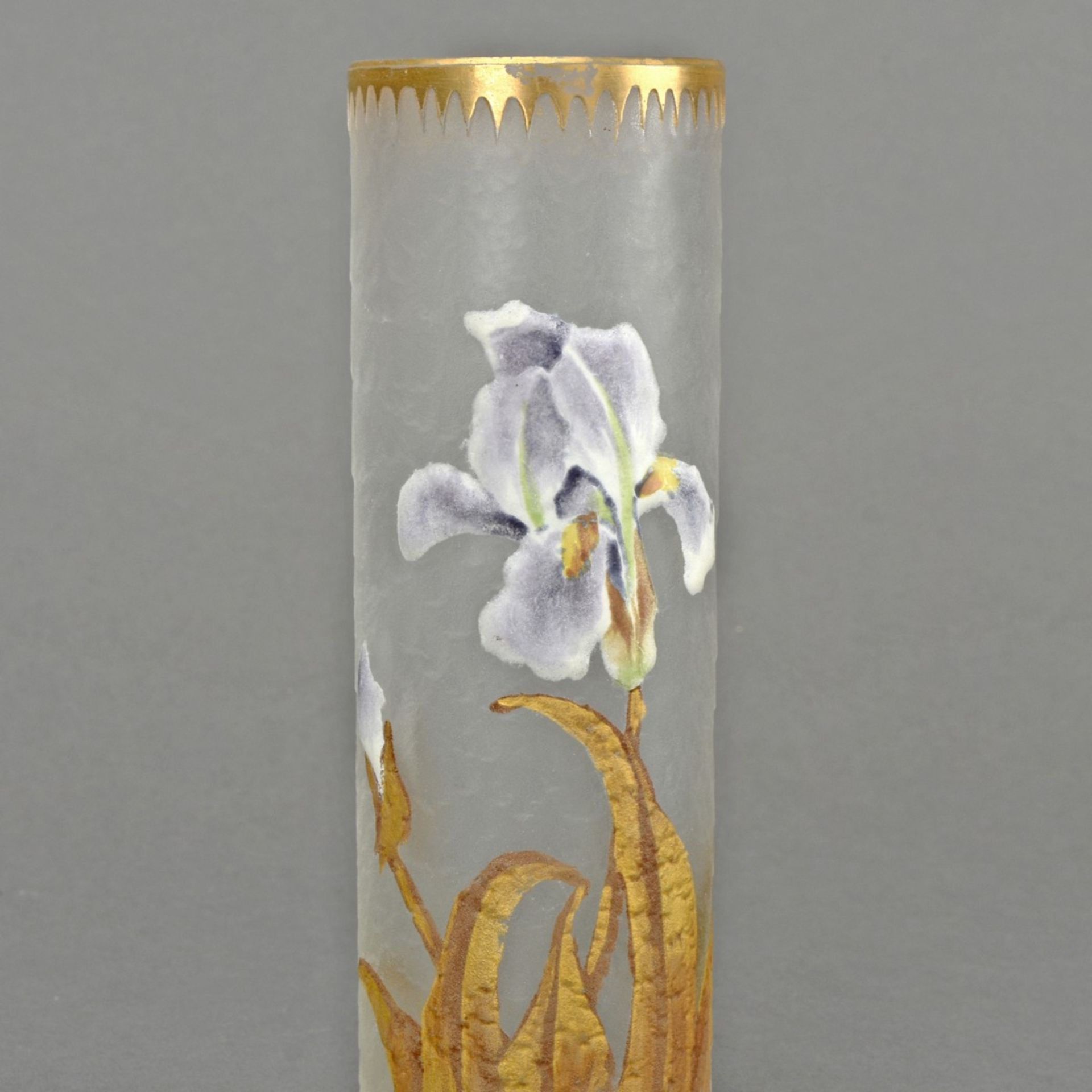 Jugendstil-Stangenvase mit Iris