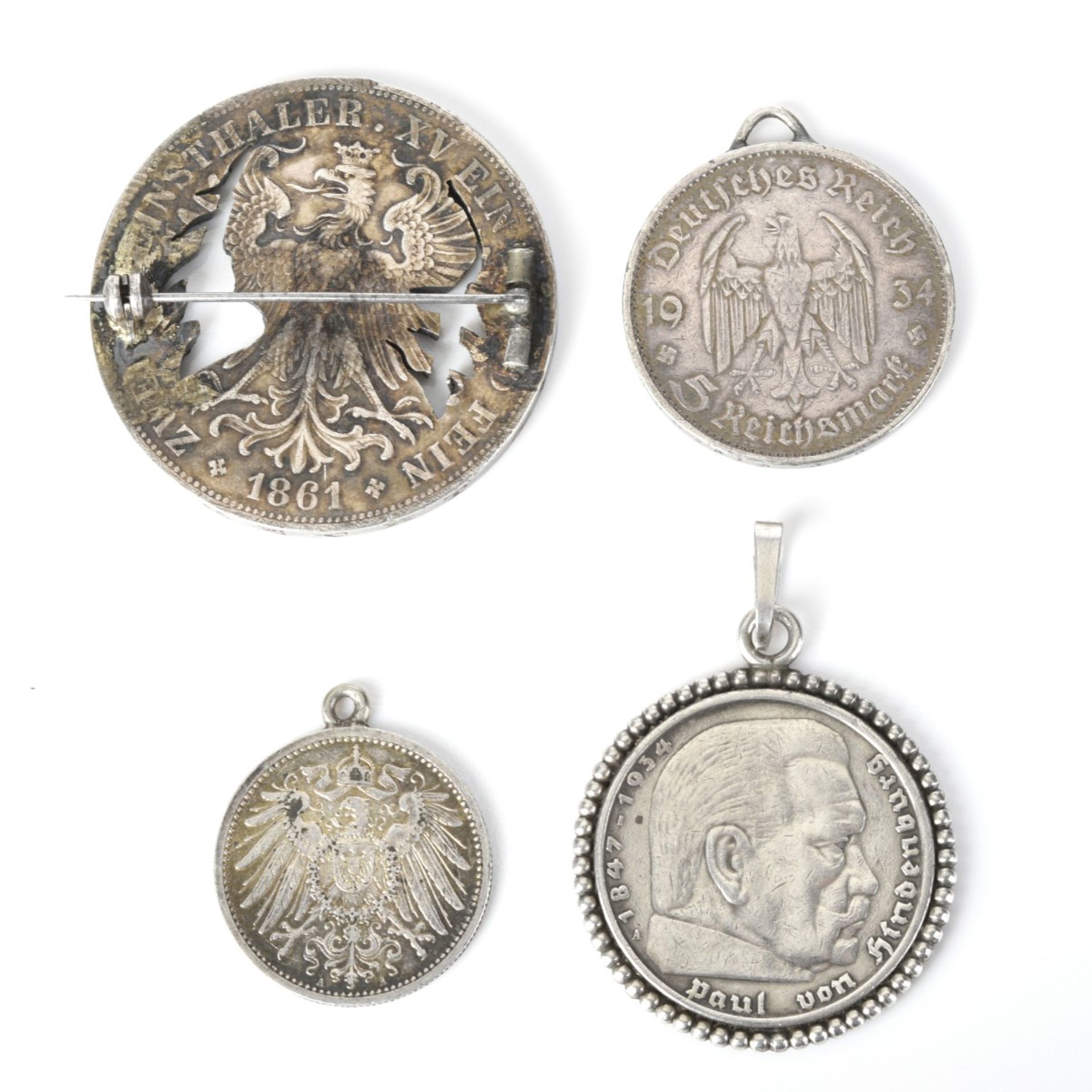 Vier Teile Silber-Münzschmuck - Bild 3 aus 3